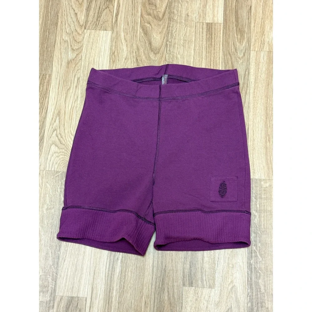 Free People Movement Womens Purple Ribbed Cuff Athletic Lounge Shorts Size M